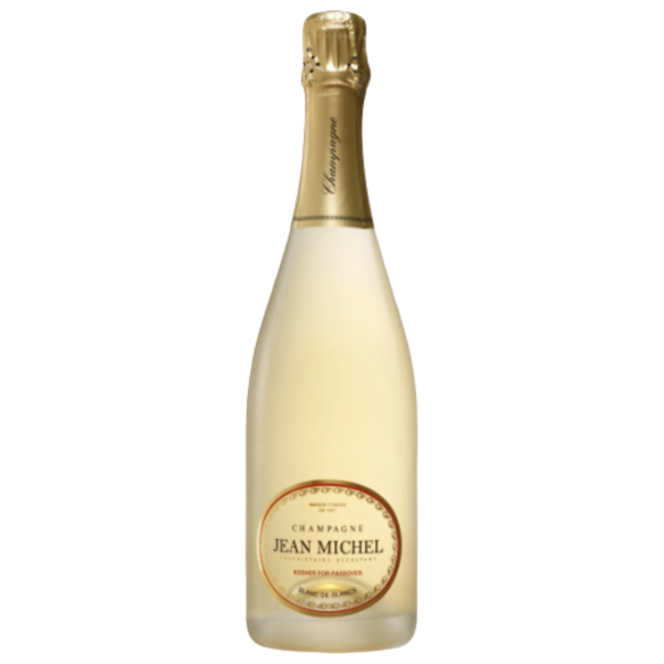 Contre-étiquette technique du Champagne Jean Michel Blanc de Blancs Kosher et logo de certification Kosher Lemehadrin.