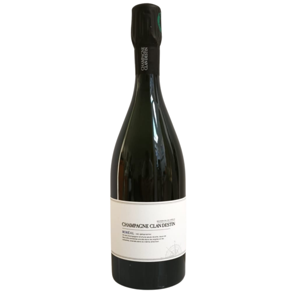 Bouteille Champagne Clandestin Boréal 2023 Blanc de Noirs Brut Nature Benoît Doussot Landreville