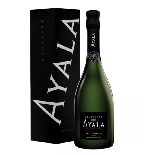 Bouteille de Champagne Ayala Brut Majeur sans étui, cuvée emblématique de la maison Ayala à Aÿ.