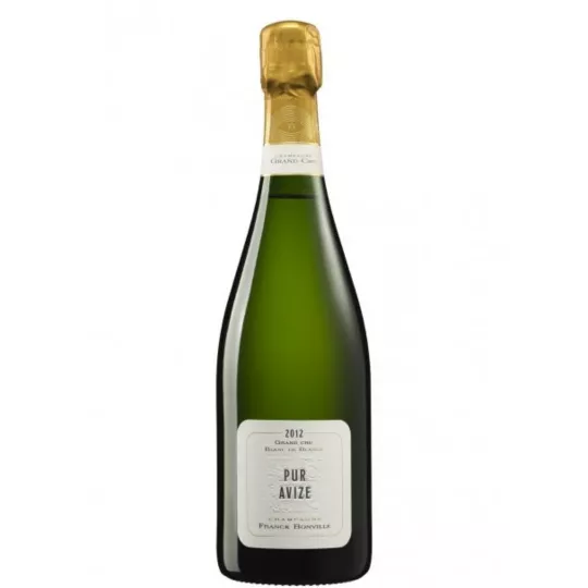 Bouteille de Champagne Franck Bonville Pur Avize Grand Cru Blanc de Blancs, vue de face