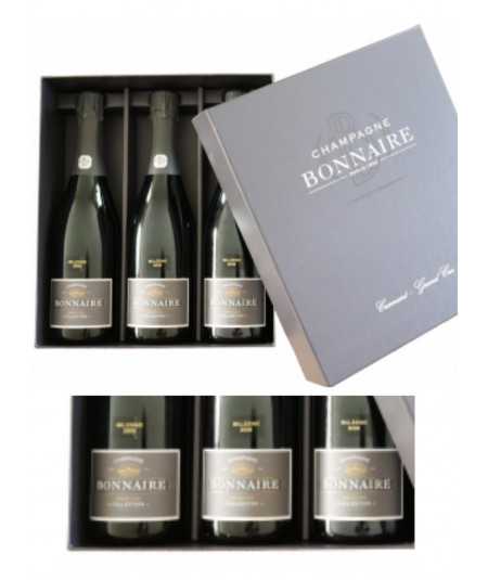 Coffret Champagne BONNAIRE Trilogie – Différentes Vinifications “Edition Limitée” 2008 – 3 Bouteilles