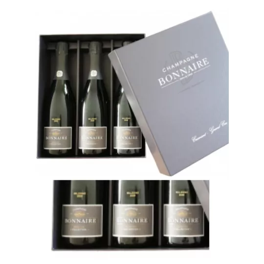 Coffret Champagne BONNAIRE Trilogie – Différentes Vinifications “Edition Limitée” 2008 – 3 Bouteilles