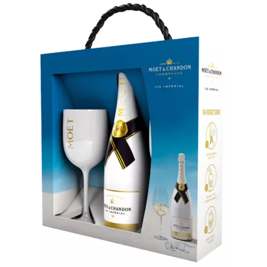 Coffret champagne MOET et CHANDON Ice Impérial Bouteille avec 2 flûtes