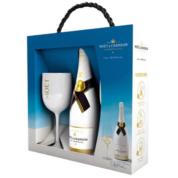Coffret champagne MOET et CHANDON Ice Impérial Bouteille avec 2 flûtes