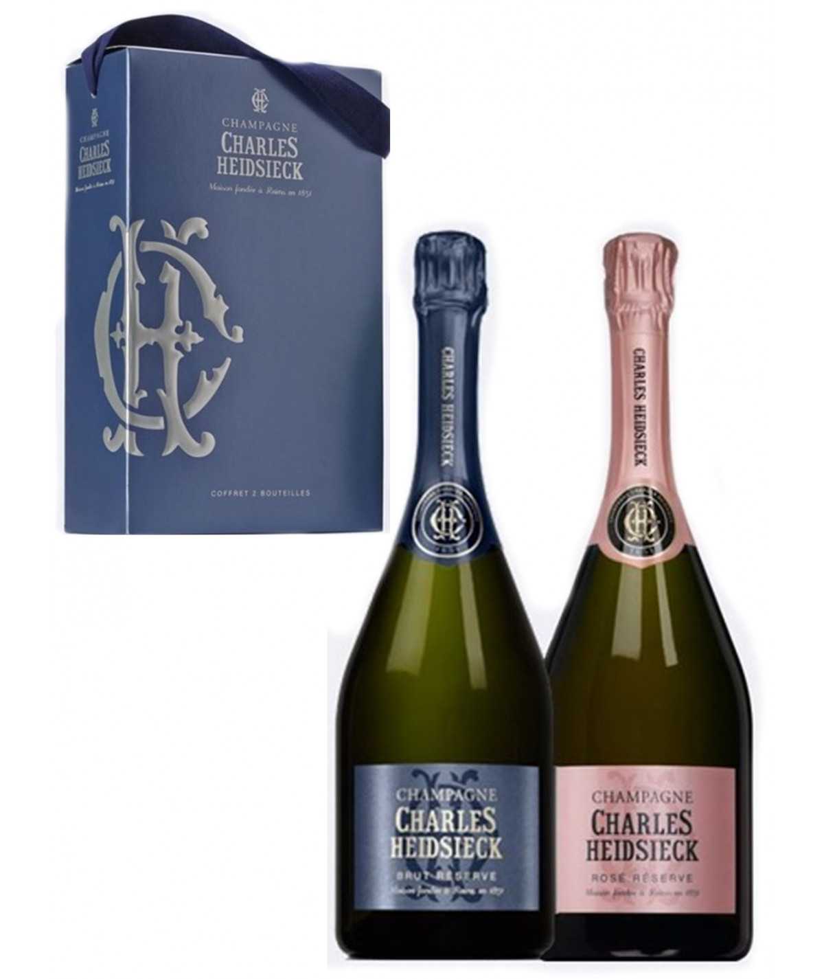 Acheter Coffret Champagne CHARLES HEIDSIECK  Brut Réserve + Rosé Réserve