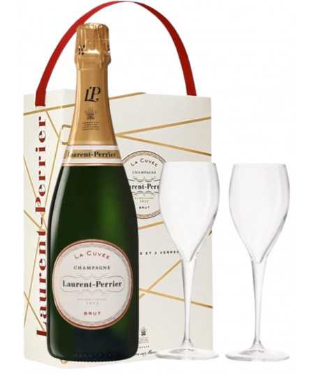 Champagne LAURENT-PERRIER La Cuvée avec 2 flûtes