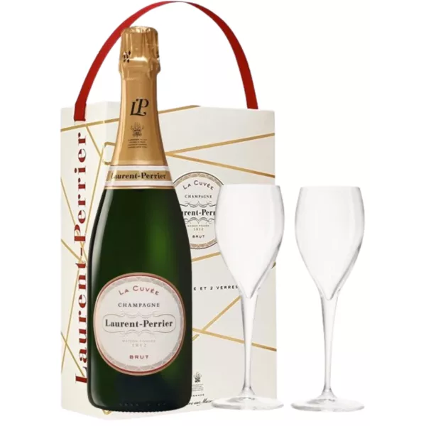 Champagne LAURENT-PERRIER La Cuvée avec 2 flûtes