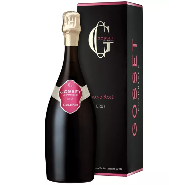 Bouteille de Champagne GOSSET Grand Rosé Brut avec étui