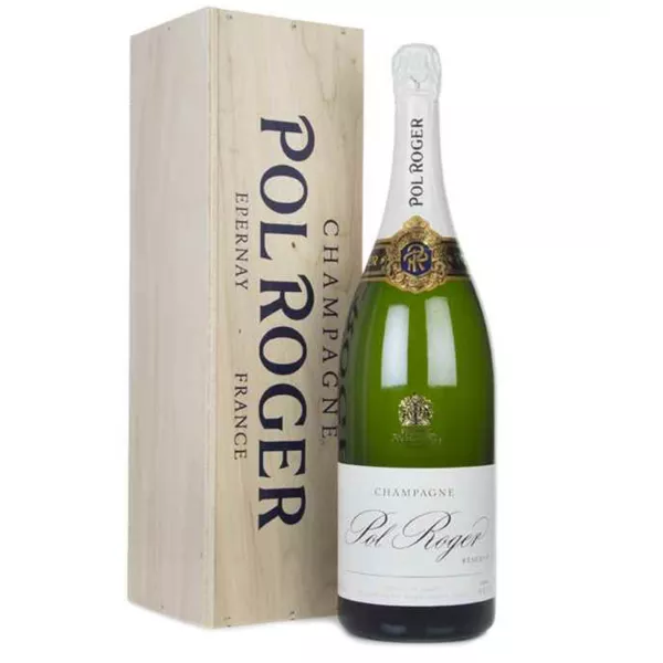Jéroboam de Champagne Pol Roger Brut Réserve 3 litres – bouteille élégante grand format