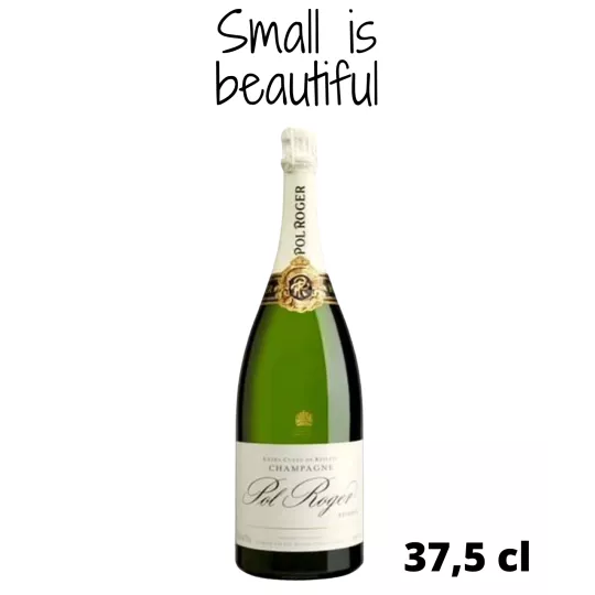 Demi bouteille de Champagne Pol Roger Réserve Brut 37,5cl, vue de face