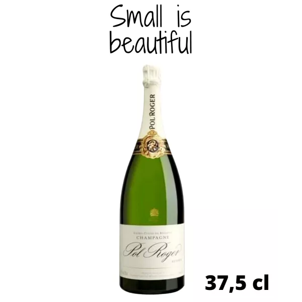 Demi bouteille de Champagne Pol Roger Réserve Brut 37,5cl, vue de face