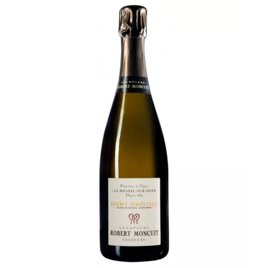 Bouteille de Champagne Robert Moncuit Réserve Perpétuelle – Blanc de Blancs Extra Brut Grand Cru de la Côte des Blancs
