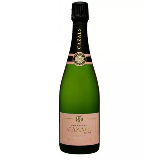 Champagne Claude Cazals Cuvée Rosé - Bouteille élégante de champagne rosé dans un décor luxueux