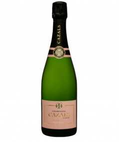 Champagne Claude Cazals Cuvée Rosé - Bouteille élégante de champagne rosé dans un décor luxueux