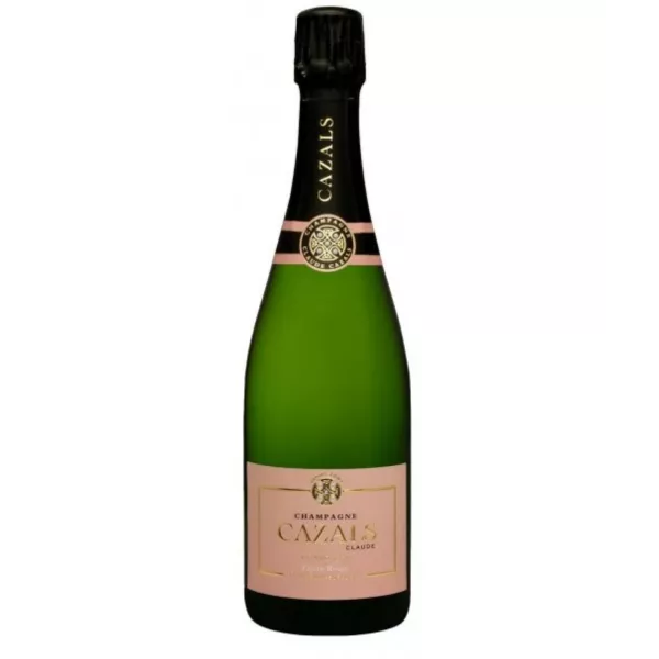 Champagne Claude Cazals Cuvée Rosé - Bouteille élégante de champagne rosé dans un décor luxueux