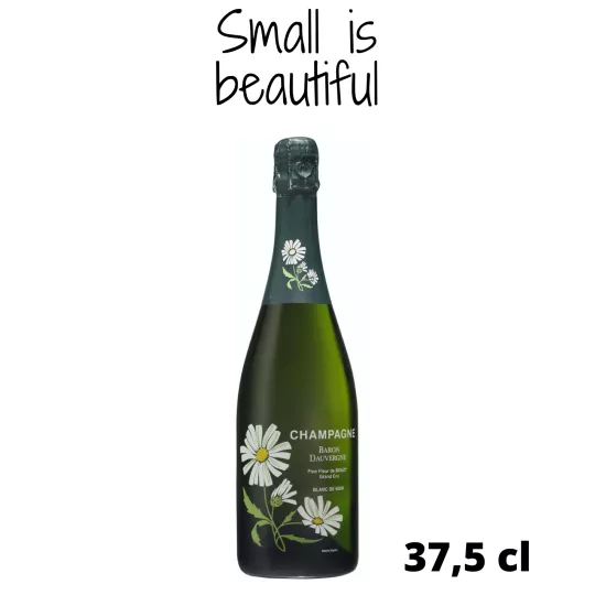 Demi-bouteille de Champagne Baron Dauvergne Fine Fleur Blanc de Noirs, vue de face