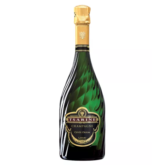 Champagne Tsarine Cuvée Orium - Élégance et finesse dans une bouteille ornée d'une étiquette dorée.