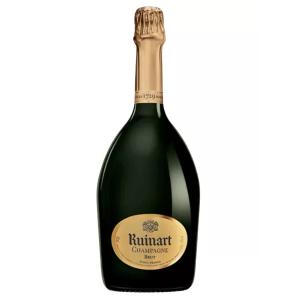 Magnum de Champagne R de Ruinart Brut 1,5L – bouteille et étiquette sur fond neutre