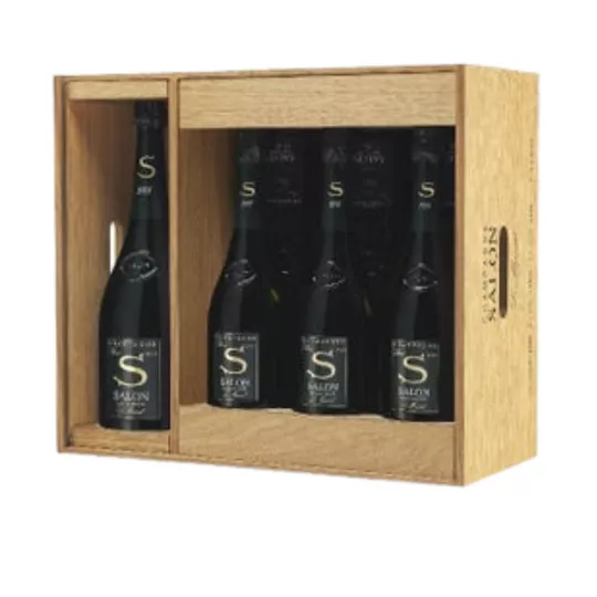 Coffret luxe champagne SALON Millésimes 2004 2006 2007 2008 1 Magnum et 6 Bouteilles