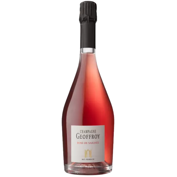 Bouteille de Champagne René Geoffroy Premier Cru Rosé de Saignée, rosé, vue de face